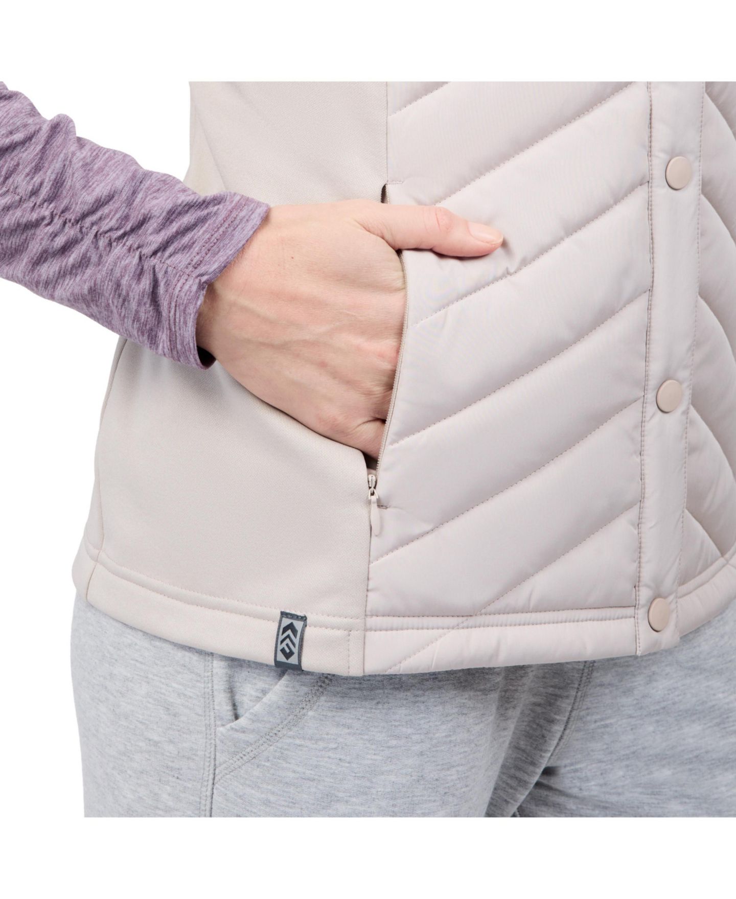 Женский жилет Free Country Hybrid Button Front, цвет: Берёзовый — фото 6