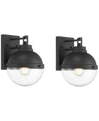 Sargasso 11" High Modern Outdoor Wall Light Fixture Mount Porch House Set of 2 Sand Black Marine Grade Finish