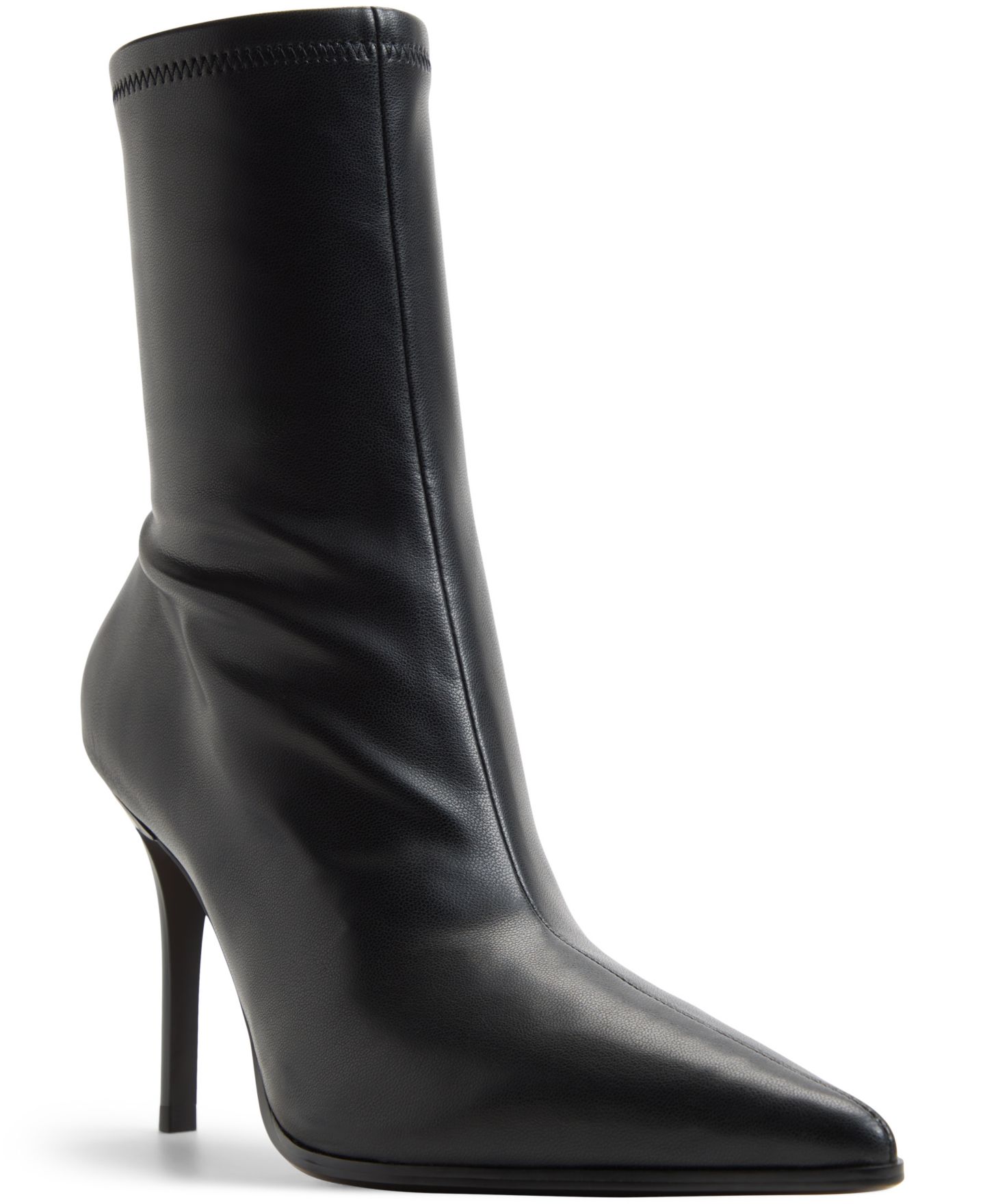 Женские ботинки ALDO Olilacan Pointed Toe Ankle Booties, цвет: Чёрный гладкий — фото 1