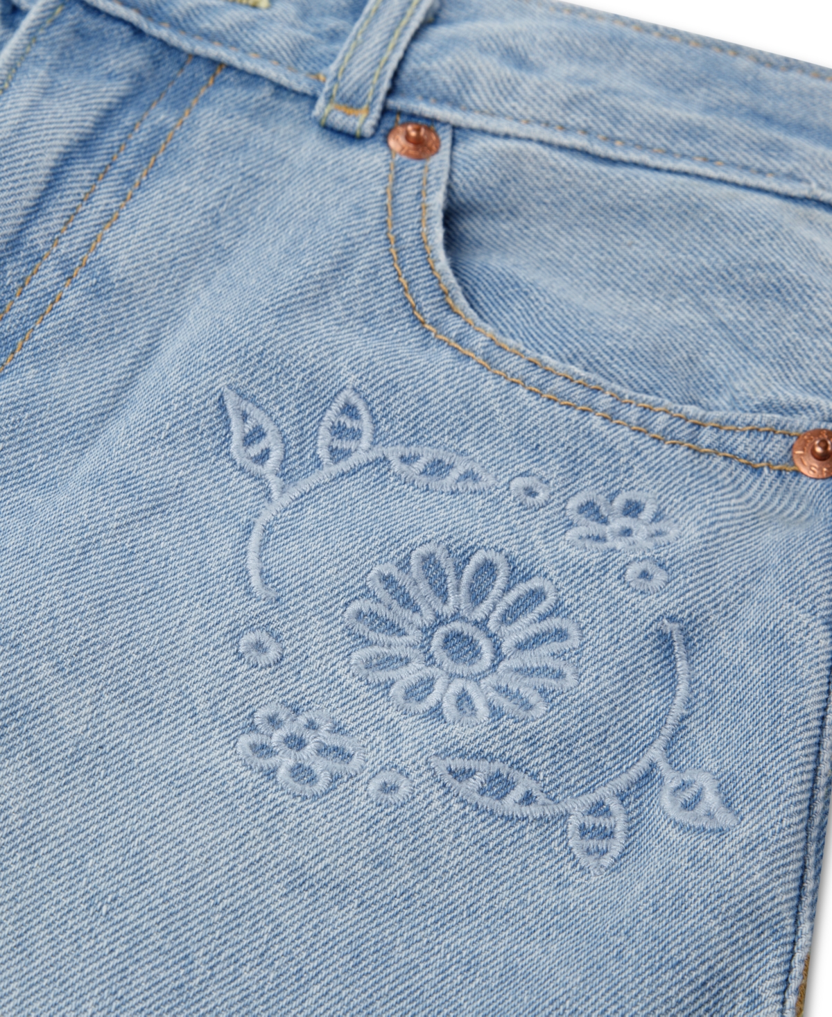 Levi's Girls' 7-16 Embroidered High Rise Baggy Jeans