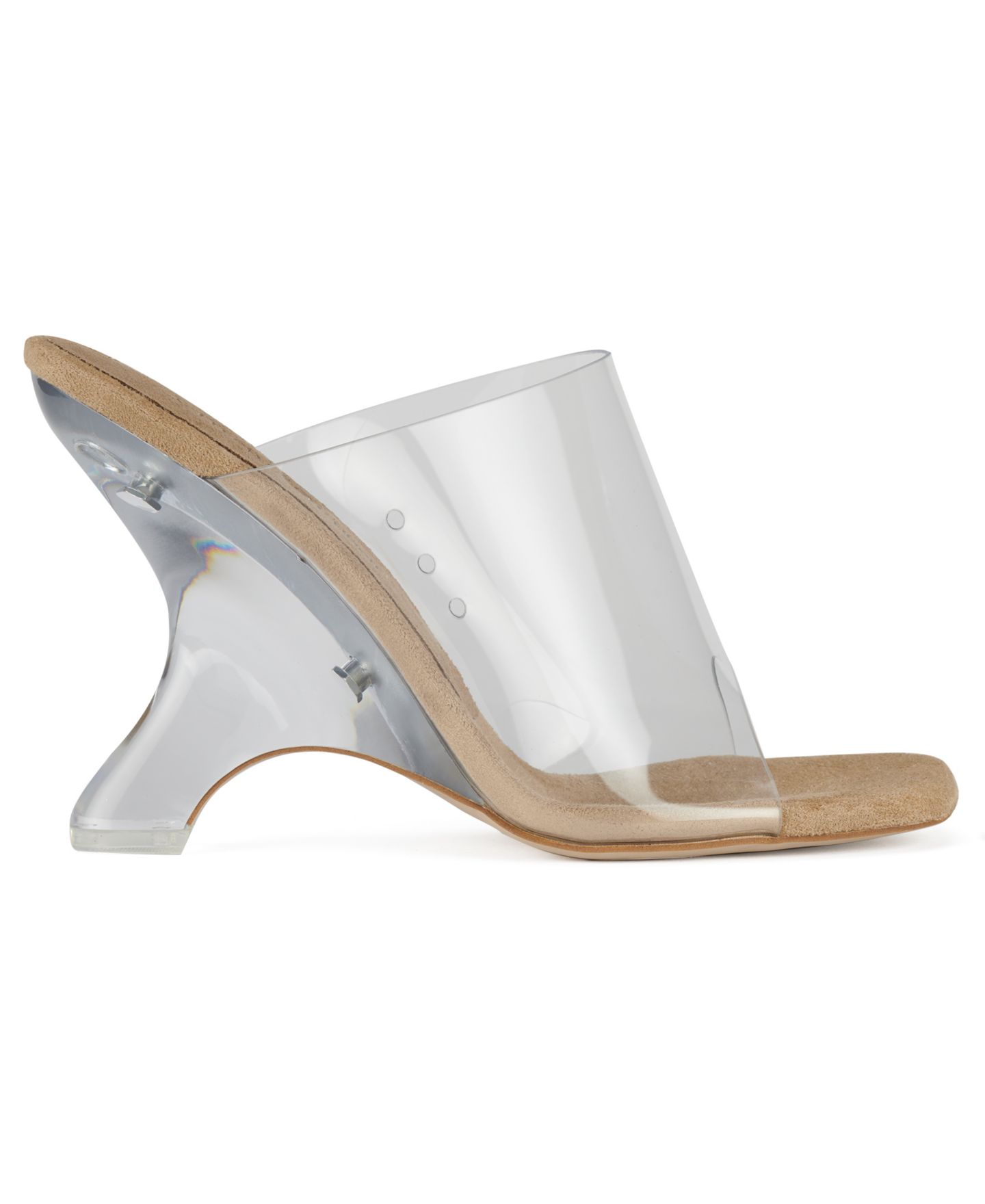 Женские сандалии Jeffrey Campbell Bare Sculpted Wedge, цвет: Телесный замшевый прозрачный — фото 2