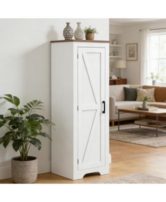 47.2" Freestanding Storage Cabinet Living Room Display Cabinet with Adjustable Shelves