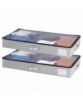 Under Bed Storage with Clear Lids 33.5 x 16.9 x 4.7 Inch