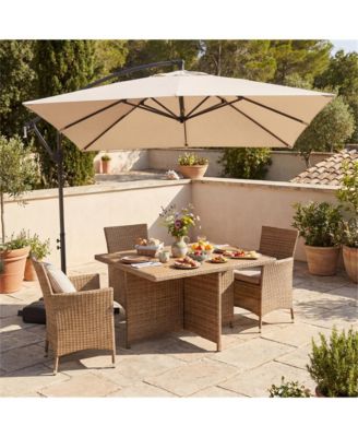  Offset Cantilever Patio Umbrella Outdoor Market Square Umbrella with 360degree