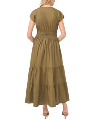 pink short sleeve maxi dress Briona Short Sleeve Buckle Maxi Dress Pink