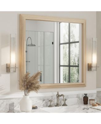 38" x 40" Inch Thick Metal Framed Wall Mirrors for Bedroom, Rectangle Wall-Mounted Mirrors