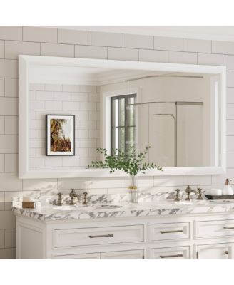 72" x 36" Inch Thick Metal Framed Wall Mirrors for Bedroom, Rectangle Wall-Mounted Mirrors
