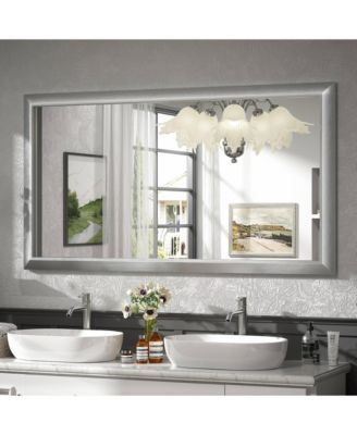 55" x 30" Inch Thick Metal Framed Wall Mirrors for Bedroom, Rectangle Wall-Mounted Mirrors