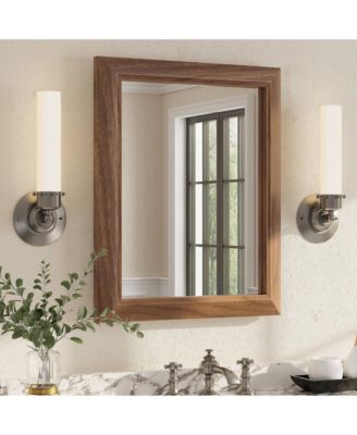 16" x 20"-Inch-Thick Metal Framed Wall Mirrors for Bedroom, Rectangle Wall-Mounted Mirrors