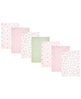 Hudson Baby Girl Cotton Poly Flannel Burp Cloths 7-Pack Sweet Little Floral One Size - Sweet little floral 27$