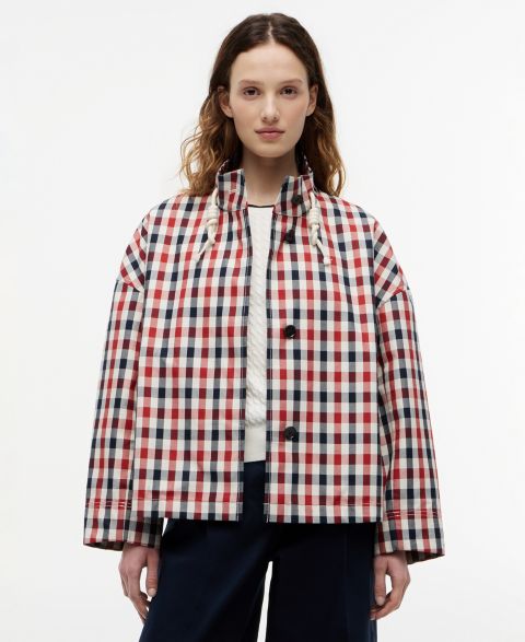 Женские куртки Tommy Hilfiger Women's Cotton-Blend Checked Parka Jacket
