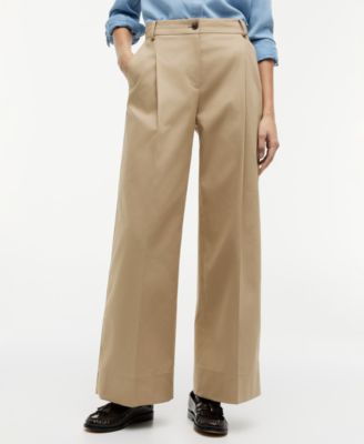 Women's Cotton Wide-Leg Chino Pants