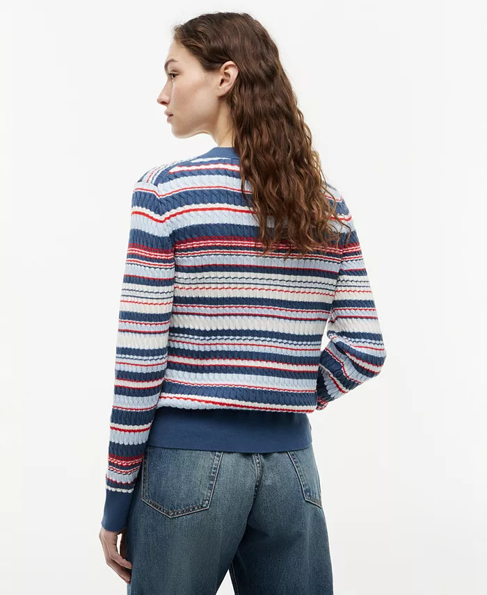 Women's Crewneck Cable Knit Sweater - thumbnail 5