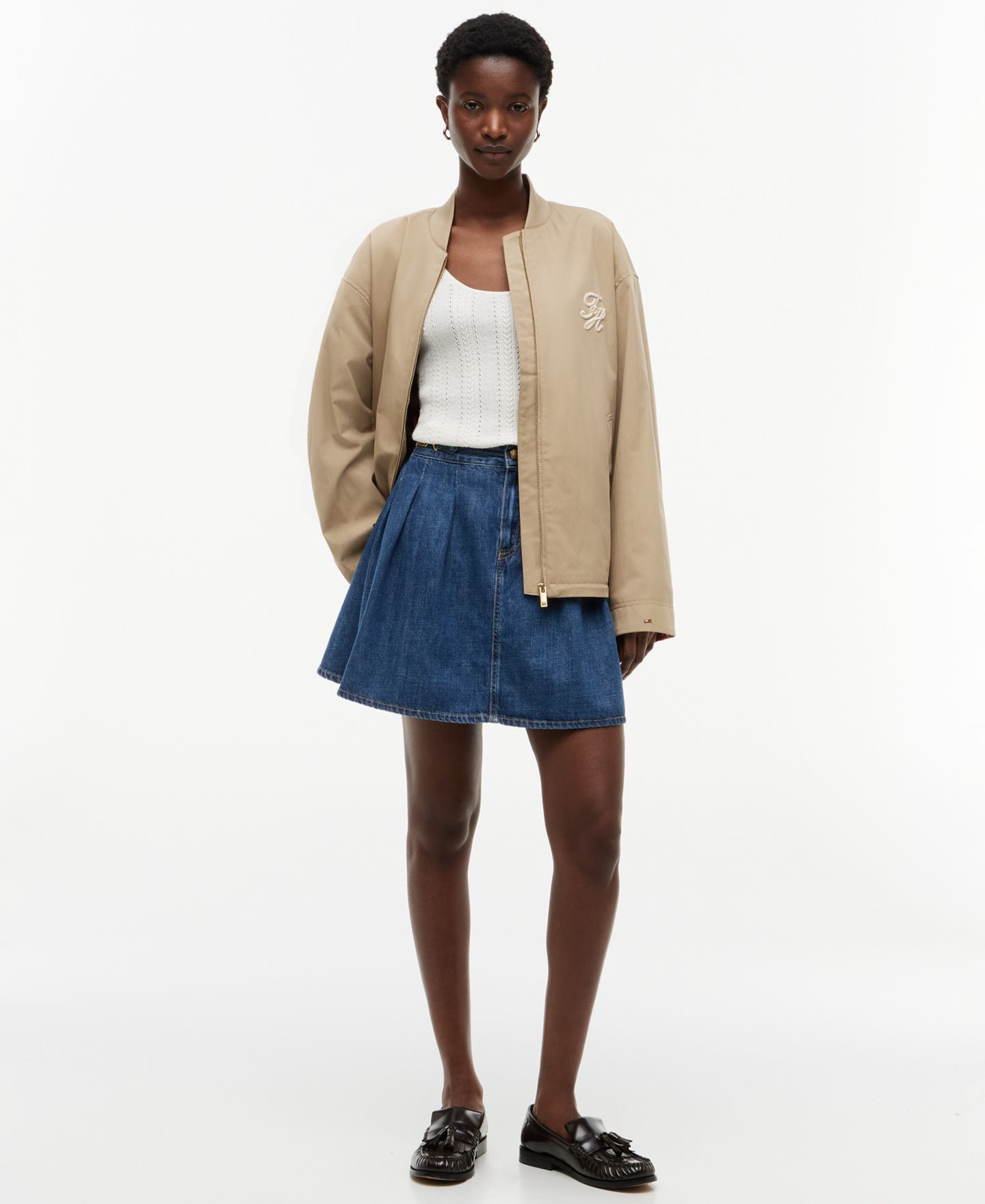 Женская куртка Tommy Hilfiger Cotton Bomber, цвет: Верблюжий — фото 2