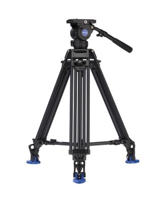 BV8 3-Section Aluminum Alloy Twin Leg Video Tripod with Video Head and ML08 Mid-Level Spreader