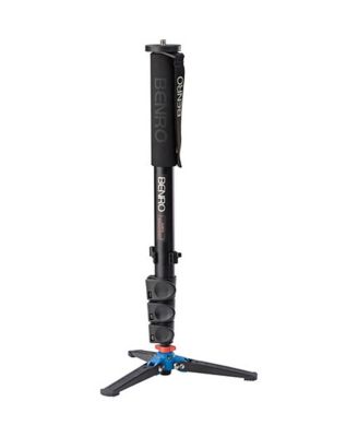 A38FD 4 Section Aluminum Monopod with 3-Leg Locking Base, 39.7lbs Capacity, 61" Max. Height, 21.3" Folded Length, Flip Lock