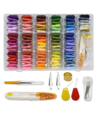 96 Color Embroidery Floss Cotton Bobbins Cross Bracelets Crafts Kit