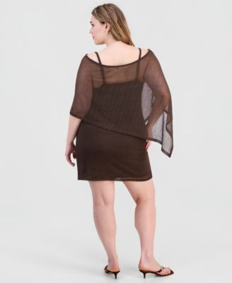 mini 2 piece dress for women Plus Size 2 Piece Set Embellished Sleeveless Sequin High Neck, Hollie 2 Piece Mini Dress Set in Taupe, Size 1X, For Wedding Guest