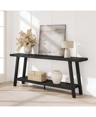 70.8" Extra Long Console Table, 2 Tier Narrow Sofa Table for Behind Couch, Entryway Hallway Living Room, Farmhouse Style