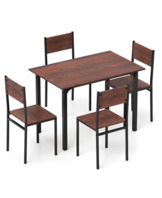 5 Piece Dining Table Set for 4 Industrial Kitchen Table Set