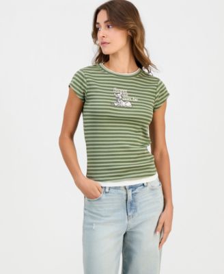 Juniors' Bambi Short-Sleeve Layered-Look Top