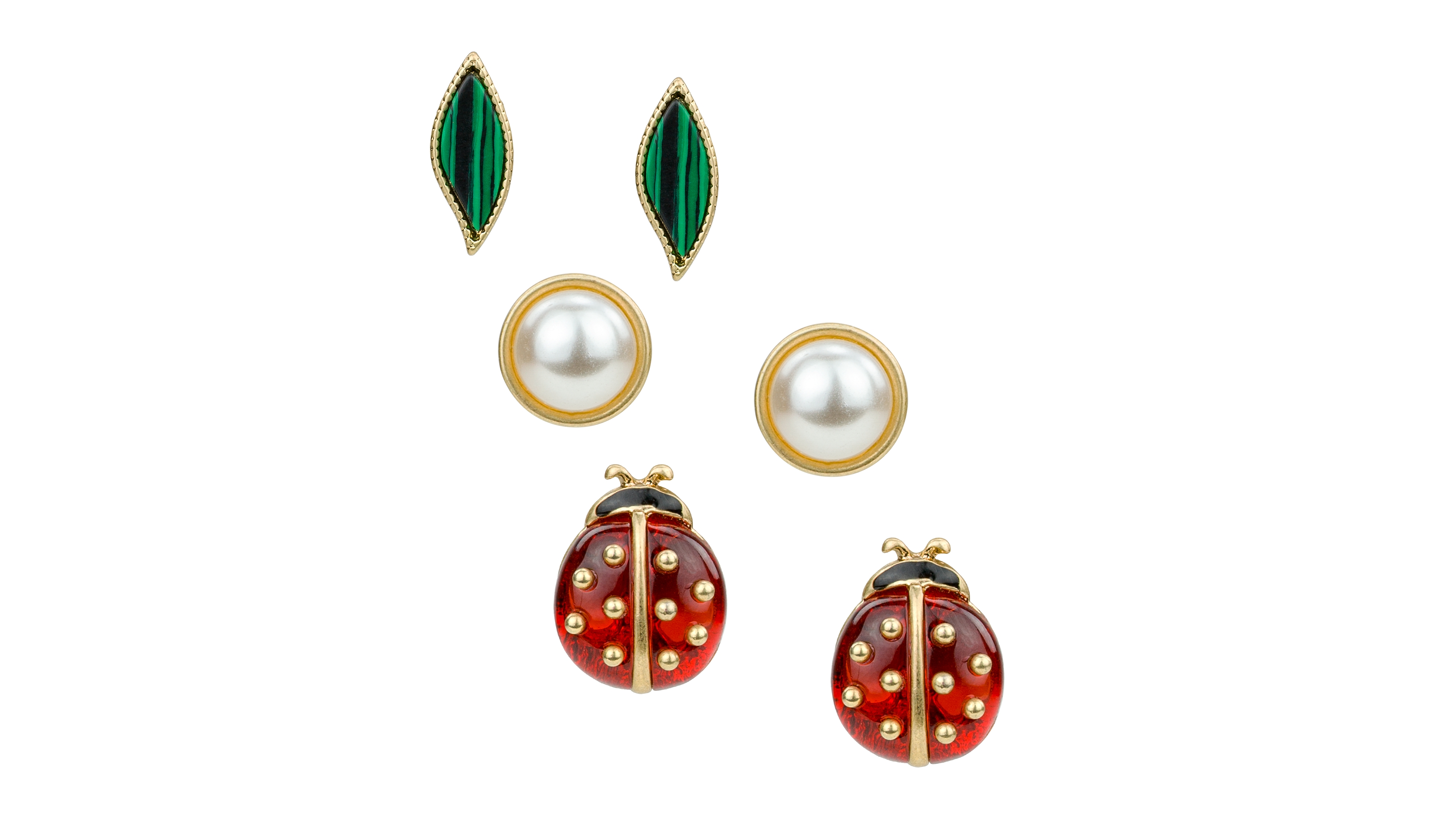 Patricia Nash Gold-Tone Ladybug Earring Set