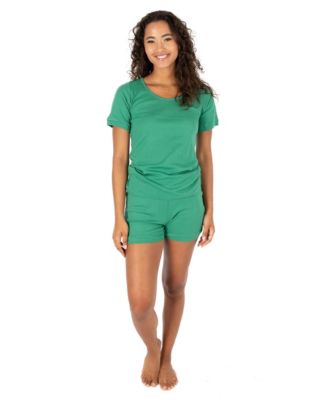Women's Matching Family Two Piece Cotton Short Sleeve Shirt and Shorts Solid Color Pajamas
