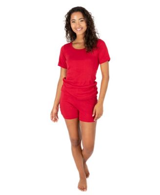 Women's Matching Family Two Piece Cotton Short Sleeve Shirt and Shorts Solid Color Pajamas