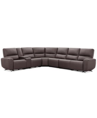 Symond 7-Piece Leather 3 Power Motion Sectional Sofa