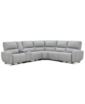 Symond 6-Piece Leather 2 Power Motion Sectional Sofa
