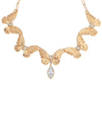 Gold-Plated Butterfly Choker Necklace