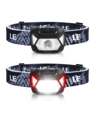 Battery-Powered LED Head lamp, 6 Modes 200LM Super Bright with Adjustable Headband, IPX4 Waterproof for Camping and Outdoor, 2-pack
