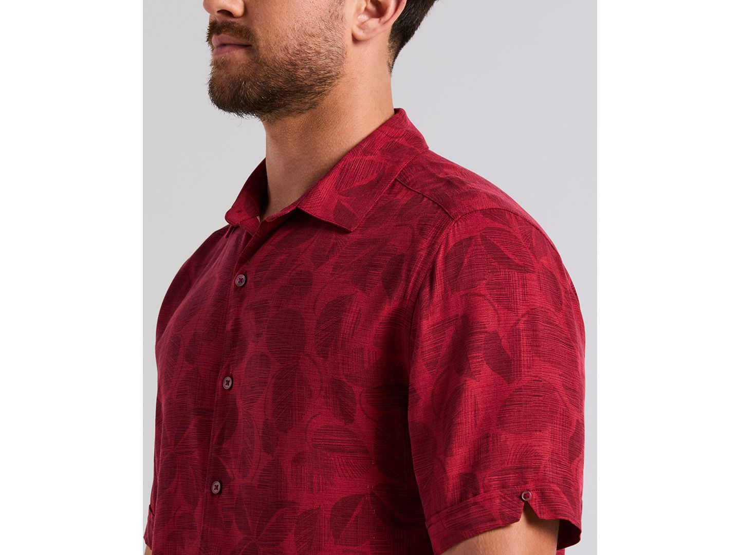 Мужская рубашка Cubavera Tonal Floral Print, цвет: Красный — фото 4