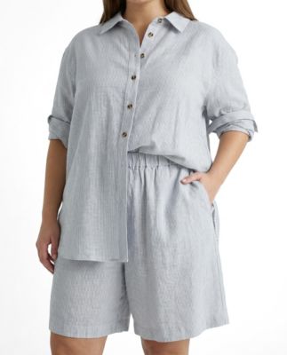 Plus Size Dawn Linen Hi Low Tunic