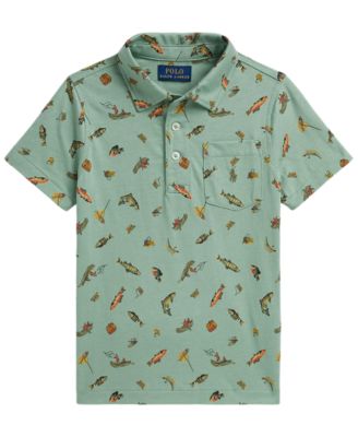 Boys' 2-7 Fishing Print Short-Sleeve Polo Shirt