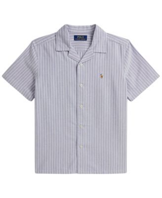 Boys' 8-20 Striped Cotton Oxford Camp Shirt