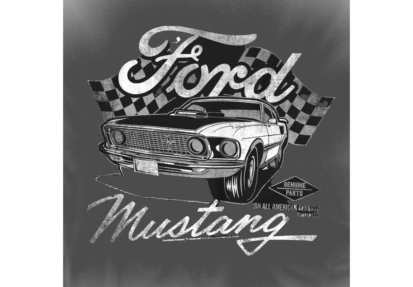 Мужская футболка Mustang Ford Flags, цвет: Чёрный — фото 3