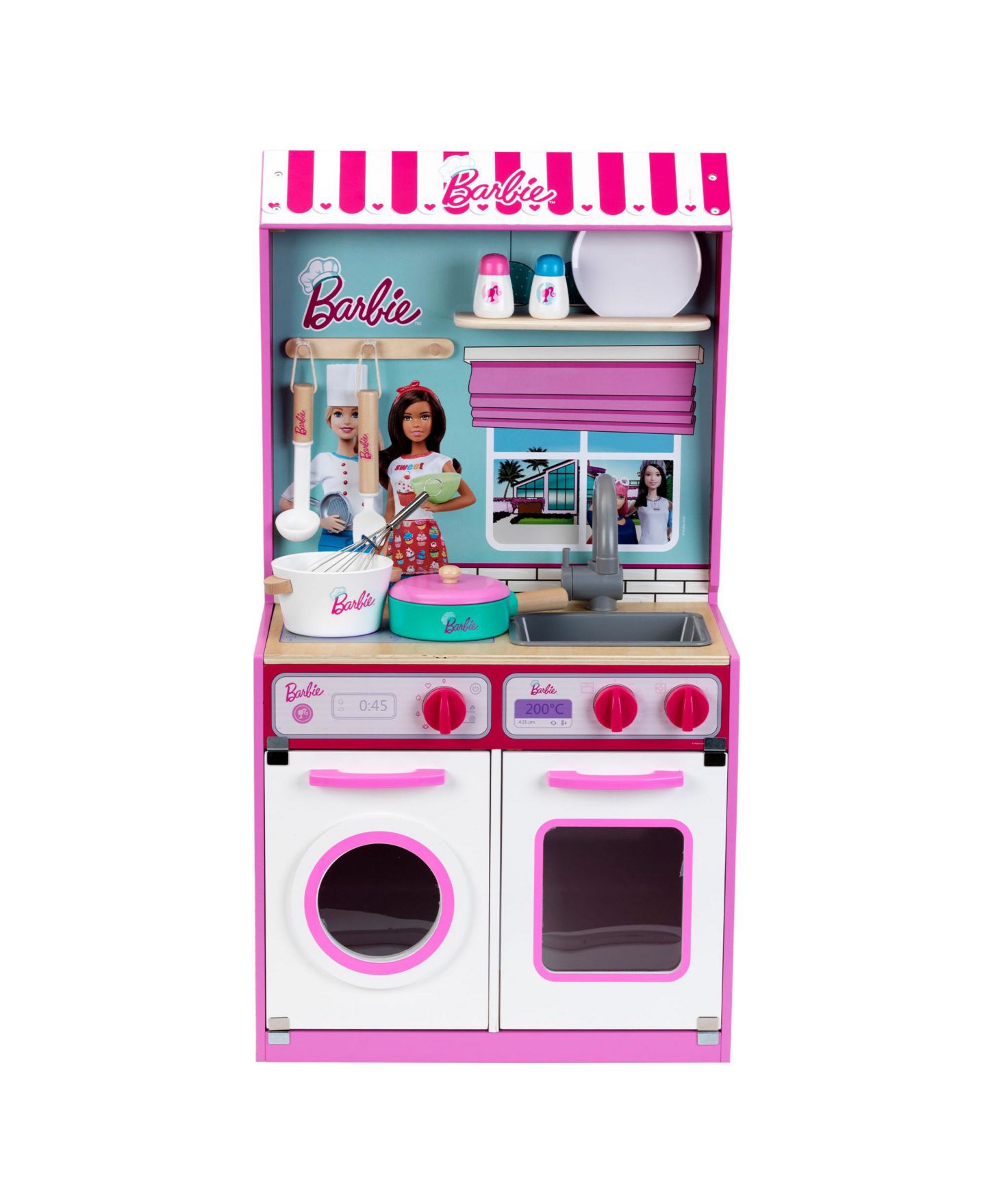 Деревянно-металлическая игрушечная кухня и кукольный домик Barbie Theo Klein 2-в-1 — фото 3
