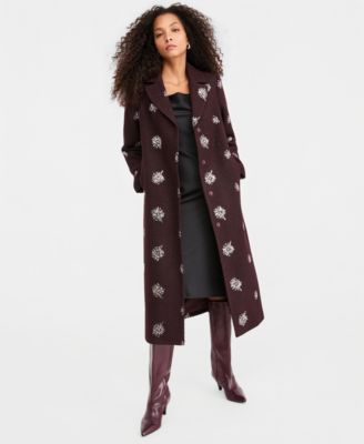 Women's Single-Breasted Sparkle Boucl&eacute; Maxi Coat