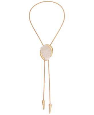18k Gold-Plated Bone Statement Bolo Necklace