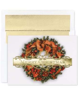 Masterpiece Studios Cards Christmas Wreath Set of 18 Boxed Greeting ...