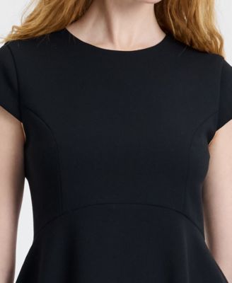 knee length dresses for ladies Whisper Square Neck Short Sleeve Mini Dress main image 0