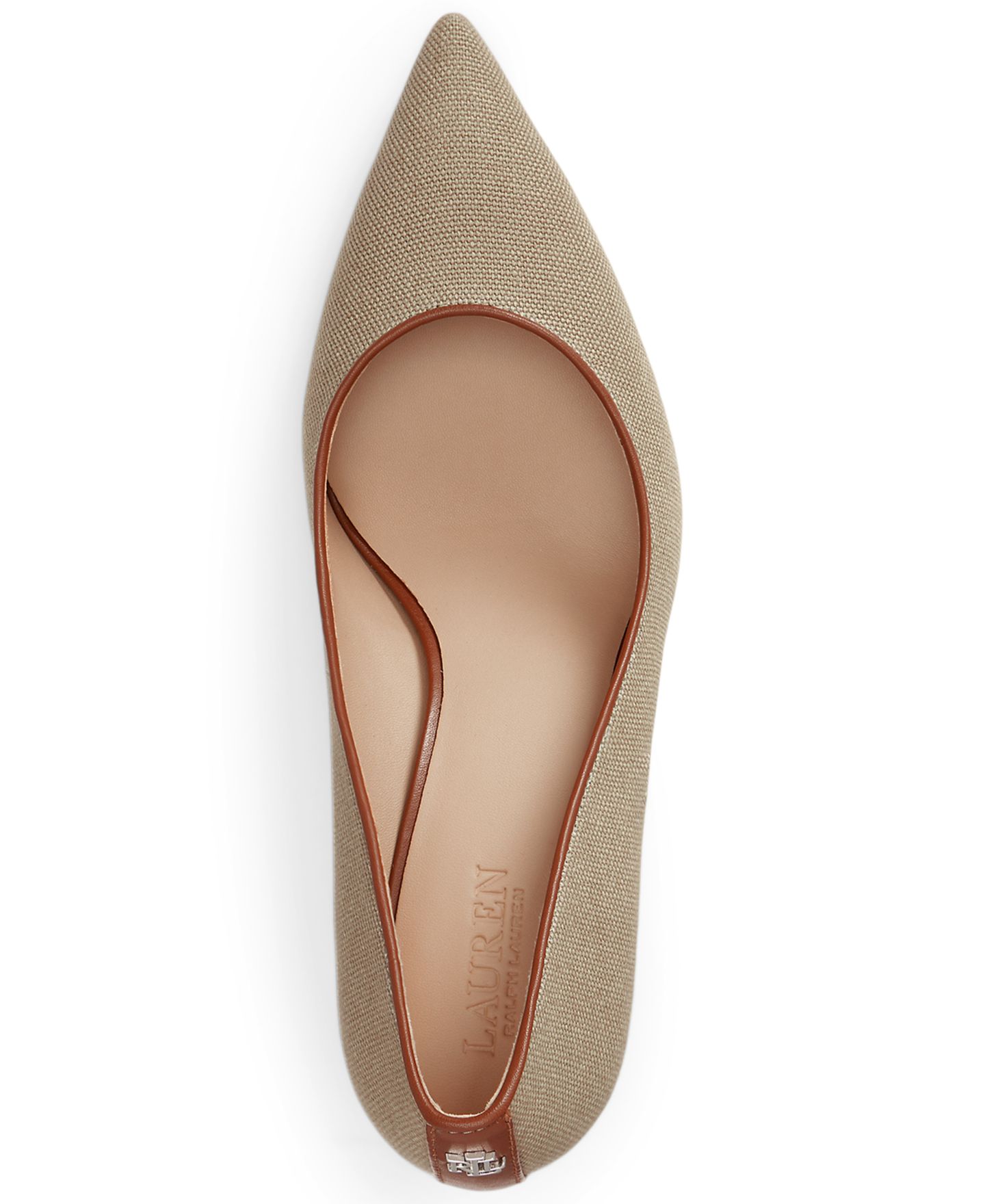 Женские туфли Lauren Ralph Lauren Lanette Washed Canvas Slip-On Pumps, цвет: Рыжевато-коричневый — фото 4