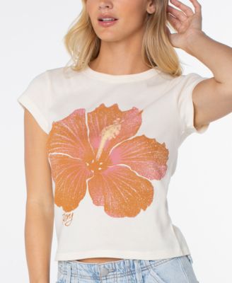 Women's Hibiscus Print Crewneck T-Shirt