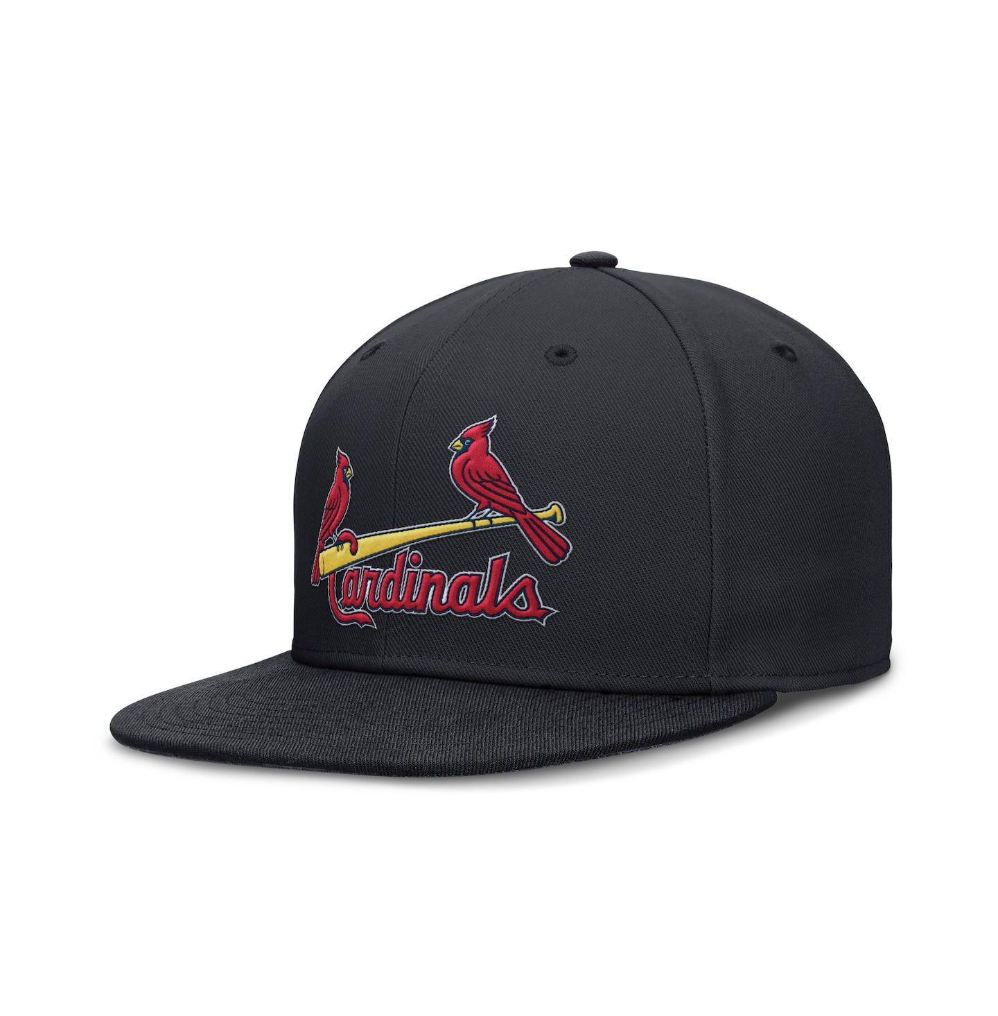 Мужская кепка Nike Navy St. Louis Cardinals Wordmark Dri-FIT Round Bill True Fitted Hat — фото 1