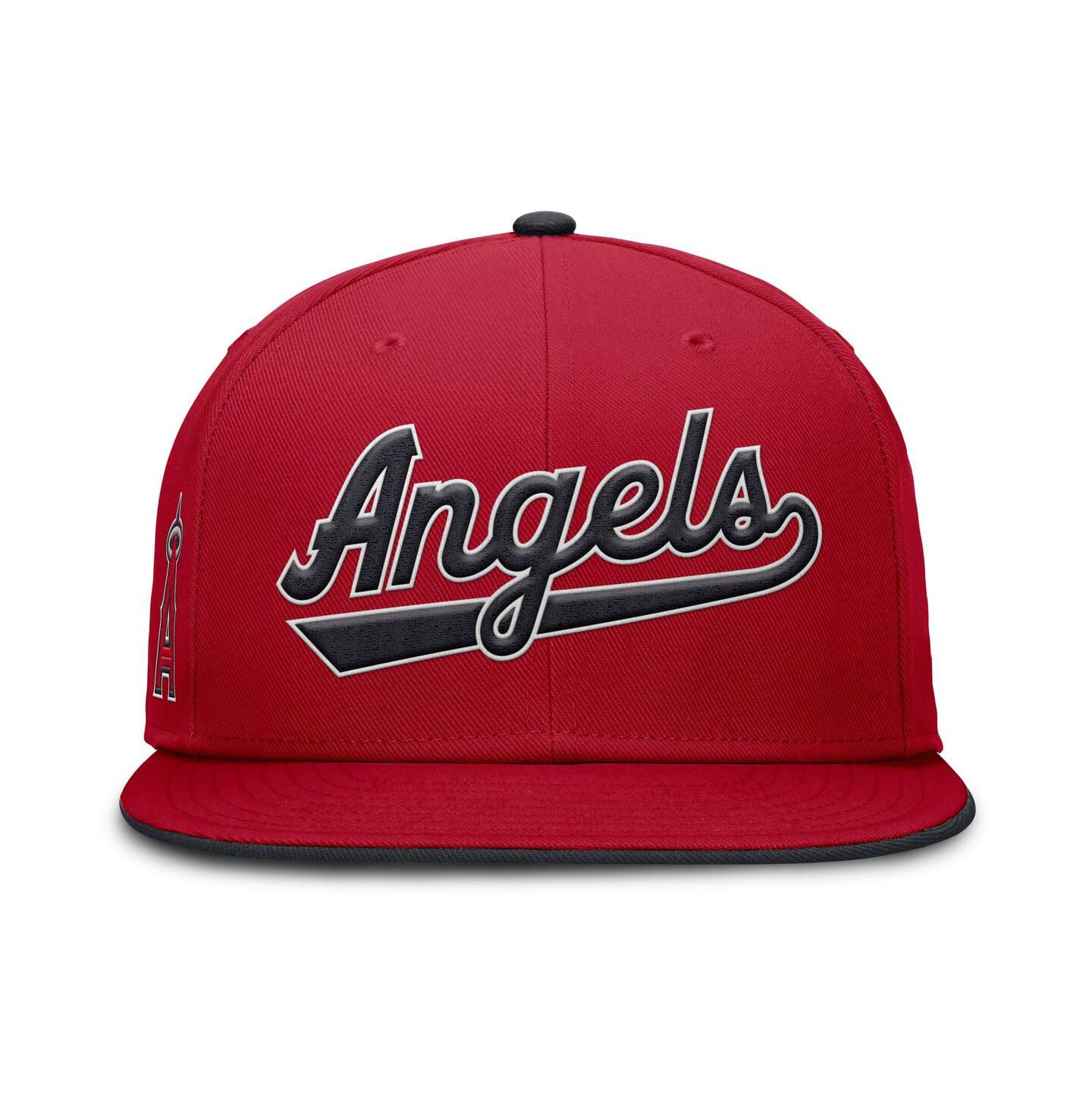 Мужская кепка Nike Red Los Angeles Angels Primetime Dri-FIT Round Bill True Fitted Hat — фото 2
