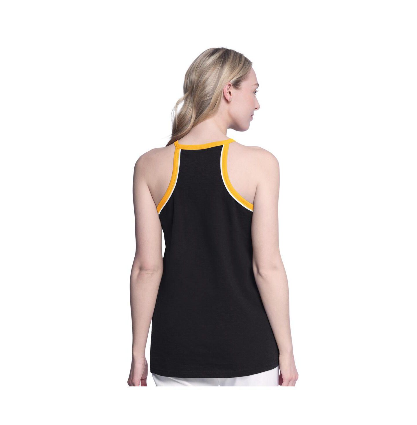 Женский топ G-III 4Her by Carl Banks Black Pittsburgh Penguins Curveball Racerback Scoop Neck Slub — фото 2