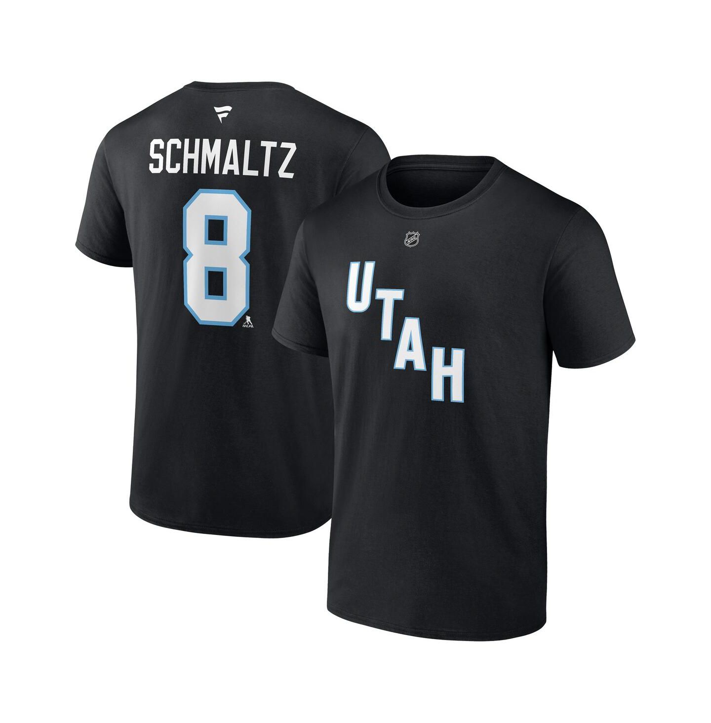 Мужская футболка Fanatics Nick Schmaltz Black Utah Mammoth Authentic Stack Name & Number — фото 1