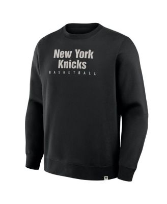 Men's Black New York Knicks Crossover Collection Defensive Rotation Drill Premium Pullover Sweatshirt