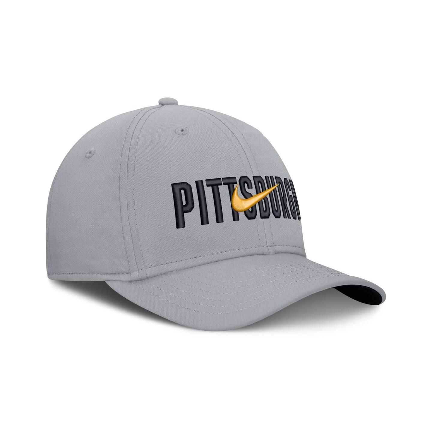 Мужская кепка Nike Gray Pittsburgh Pirates Primetime Rise Dri-FIT Flex Hat — фото 3